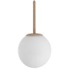 Pendente Vidro Metal Madeira Ball