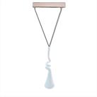 Pendente Vidro Torcido Branco Leitoso H 40CM 1XG9 40W