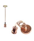 Pendente Vintage Retrô Dourado Soquete E27 Tampa + Fio Cobre 1.5mts Pendente Vintage Retrô Dourado Soquete E27 Tampa + Fio Cobre 1.5mts