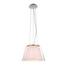 Pendente Voluta Vidro Metal Tecido Branco Bella Iluminacao