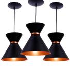 Pendentes Luminárias de Teto Kit 3 Luxo Lustre Sala Cozinha