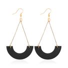 Pendientes KINIVA Negro Geométrico de Cuero de Oveja 8.5 cm
