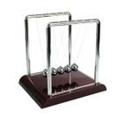 Pêndulo de newton de plástico e metal 17,5cm decoração mesa escritório