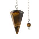 Pêndulo de Olho de Tigre Dourado Hexagonal 3,8 cm Justinstones