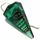 Pendulo de orgonite com pedra esmeralda 3cm - prosperidade e cura (be) - un