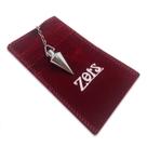 Pêndulo de Pião de Metal Prata 3 cm com Bolsa de Veludo