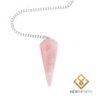 Pêndulo de Radiestesia Pedra Cristal Quartzo Rosa