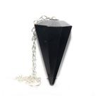 Pêndulo Facetado de Pedra Obsidiana Negra Natural - Lapidação Manual - Atacado