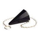 Pêndulo Pedra Obsidiana Negra Natural Lapidação Facetado