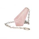 Pêndulo Pedra Quartzo Rosa Piramidal Lapidado Invertido