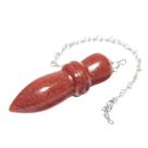 Pêndulo Pedra Quartzo Vermelho Natural Lapidação Egípcio