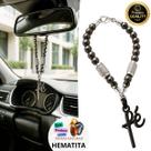 Penduricalho Porta Chave Retrovisor de Carro Fé Preto