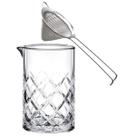 Peneira Conica 8cm Haste Dobrada + Mixing Glass Vidro Barpro