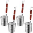 Peneira para Macarrão Tessco 4 Peças em Aço Inoxidável 12 cm com Cesto