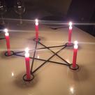 Pentagrama Místico em Ferro Suporte Ritualístico, Esotérico e Decorativo Artesanal Prosperidade
