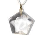 Pentagrama Pingente Pedra Cristal Ouro 18 Ct Pingente Estrela