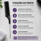 Pente Carbono Antiestático Toni Guy Com Cabo Metálico Profissional Para Mechas