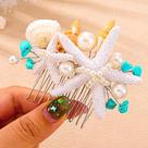 Pente de cabelo Asoll Starfish Pearl Shell Bridal 8x7 cm