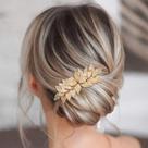 Pente de cabelo de casamento Gorais Gold Leaf para noivas e meninas Pente de cabelo de casamento Gorais Gold Leaf para noivas e meninas