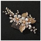 Pente de cabelo de casamento SWEETV Gold com strass para mulheres