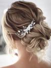 Pente de cabelo de casamento Unicra Bride Silver Flower Crystal Accessorie
