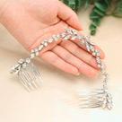 Pente de cabelo de casamento Unicra Crystal Alloy Bridal Headpiece Silver