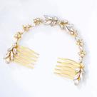 Pente de cabelo de casamento Unicra Crystal Bridal Headpiece Gold