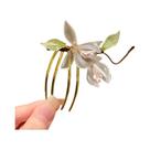 Pente De Cabelo Elegante Vintage Com Flor De Vidro Estilo Chinês Para Mulheres E Meninas Acessórios