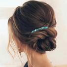 Pente de cabelo JONKY Turquoise Crystal Bridal Accessories para mulheres
