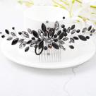 Pente de cabelo Unicra Bride Wedding Black Opal Crystal para mulheres