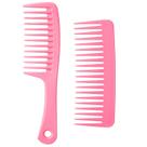 Pente de Dentes Largos Macuezu 2 Unidades Rosa para Desembaraçar Cabelos