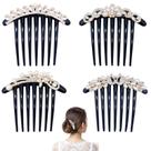 Pente lateral para cabelo GeoGeodiy Pearls Rhinestones Flower x4