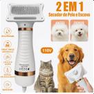 Pente Secador Pet - Profissional Banho Tosa Cachorro Gato 110V silencioso e portátil