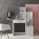 Penteadeira 4 Gavetas com Espelho Deslizante e Nichos Helena Yescasa Penteadeira 4 Gavetas com Espelho Deslizante e Nichos Helena Yescasa