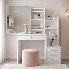 Penteadeira 4 Gavetas com Espelho Deslizante e Nichos Helena Yescasa