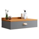 Penteadeira Bancada Suspensa Gloss Gaveta Puxador Concha Quarto Vintage - Cinza/Freijó - Lojas RPM