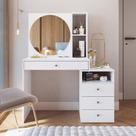 Penteadeira Camarim com Espelho 4 Gavetas 3 Nichos Multifuncional 136cm ProDecor ES2002 Cor Branco Penteadeira Camarim com Espelho 4 Gavetas 3 Nichos Multifuncional 136cm ProDecor ES2002 Cor Branco
