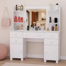 Penteadeira Camarim Com Prateleiras e Portas Para Maquiagem Quarto ou Closet Espelho Grande