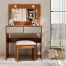 Penteadeira Camarim Led Com Espelho 2 Gavetas Multiuso Penteadeira Camarim Led Com Espelho 2 Gavetas Multiuso