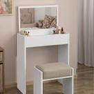 Penteadeira Camarim Quimera Com Espelho E Gaveta Design Moderno Branco