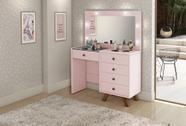 penteadeira camarim Rosa mdf alto padrão LED espelho luxo penteadeira camarim Rosa mdf alto padrão LED espelho luxo