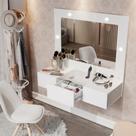 Penteadeira camarim suspensa escrivaninha espelho LED Sofia Penteadeira camarim suspensa escrivaninha espelho LED Sofia