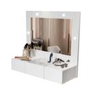 Penteadeira Camarim Suspensa LED 3 Gavetas 96cm Branco Sofia Penteadeira Camarim Suspensa LED 3 Gavetas 96cm Branco Sofia