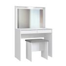 Penteadeira Camarin Com 2 Gavetas E Banco Estofado Branco