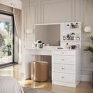 Penteadeira com Espelho 3 Gavetas Princesa Para Quarto De Menina Branco Estudos Closet Penteadeira com Espelho 3 Gavetas Princesa Para Quarto De Menina Branco Estudos Closet