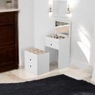 Penteadeira Com Espelho e Banqueta Versátil Cor Branco Lilys Home