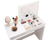 Penteadeira com Espelho e Porta Joias Paris Branco - E E Móveis