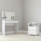 Penteadeira Daila com Led e Mesa de Cabeceira Campeche Ambiente Branco - Henn