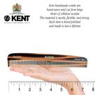 Penteadeira de dentes duplos Comb KENT 9T para cabelo e barba
