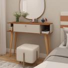 Penteadeira de Madeira Lumine Nature Off White Design Moderno e Sofisticado Penteadeira de Madeira Lumine Nature Off White Design Moderno e Sofisticado